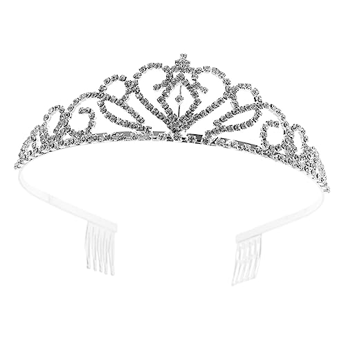 Angoily Braut Krone Haarreif Mit Strasssteinen Eleganter Kopfschmuck Für Hochzeiten Und Festliche Anlässe Silberne Haarspange Für Damen Und ädchen von Angoily