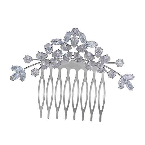 Angoily Kamm hochzeitshaar schmuck wedding hair accessories Haarschmuck für Damen Hochzeit Haarkamm Tiara Hochzeitskopfschmuck Haarkamm mit Strass Hochzeitskleid Kopfbedeckung Braut von Angoily