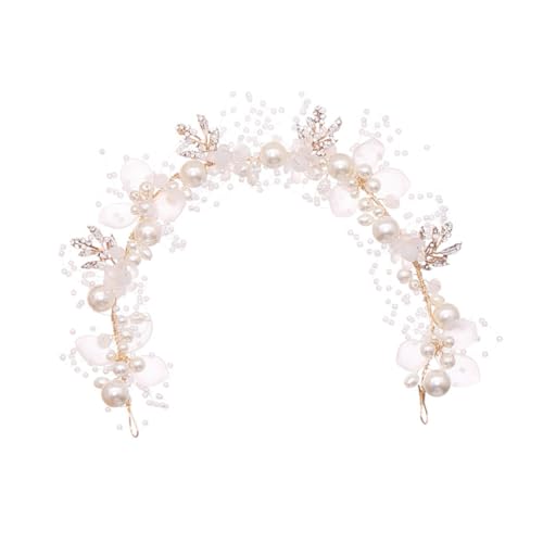 Angoily Kopfbedeckung Brautjungfer Stirnband Prinzessin Haarband Haarschmuck Für Frauen Hochzeit Brautperle Hochzeit Blumen Tiara Frauen Stirnband Kristall Kind Weiß Hochzeitsblumen von Angoily