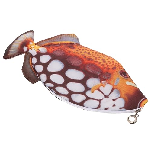 Angoily Multifunktions Fisch Federmäppchen Große Bleistifttasche aus Polyester Kreatives Design für Schulbedarf Niedlicher Stift Organizer für Kinder von Angoily