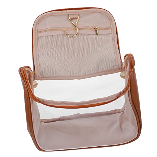 Angoily Kulturbeutel Damen Reisetasche Transparente Durchsichtige Kosmetiktasche Klare Kosmetiktasche Make up Reisetasche Aufbewahrungstasche Hohe Kapazität Strandtasche Fräulein Nylon von Angoily