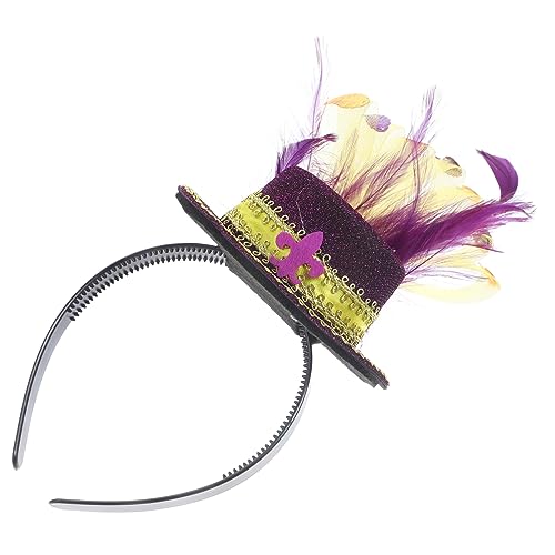 Angoily Lila Zylinder-feder-stirnband-haar-accessoires Filz-topperband Fascinator-kopfschmuck Fascinatoren Für Damen Zylinder Aus Straußenfedern Violett Fräulein Irland Filzstoff Hut von Angoily