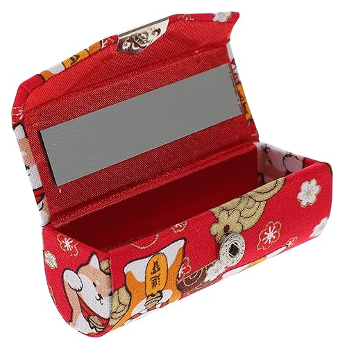 Lippenstift-Box Lippenstifthalter und Organizer Lippenstiftbeutel lippenstift etui Lippenstifthülle Tasche Container Veranstalter schmücken Fräulein kleiner Lippenstift Stoff von Angoily