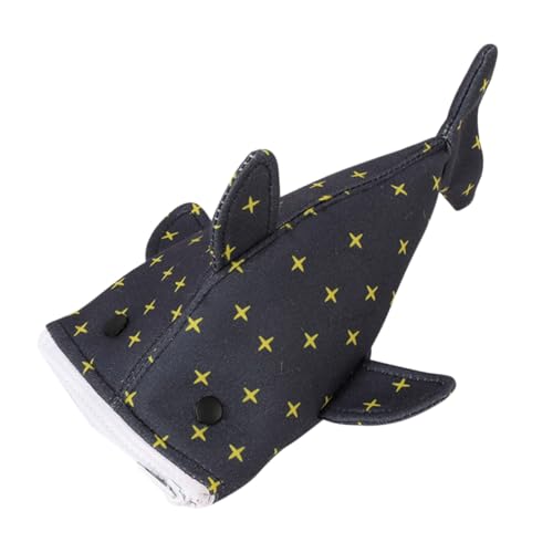 Angoily Lustiges Kleines Shark Pencil Case mit Sternenmuster Große Kapazität Vielseitige Aufbewahrungstasche aus Canvas für Schule Büro Reisen Kosmetische und Schreibwaren-Organizer von Angoily