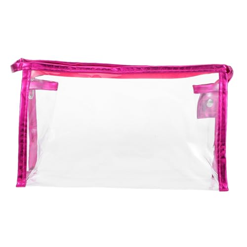 Angoily Mäppchen Bleistiftbeutel mit Reißverschluss Kinderstiftkoffer Klarer Make -up -Tasche Bleistifttaschen Organizer für Markierungskoffer Stationärer Organisator süße Tasche PVC Rosig von Angoily