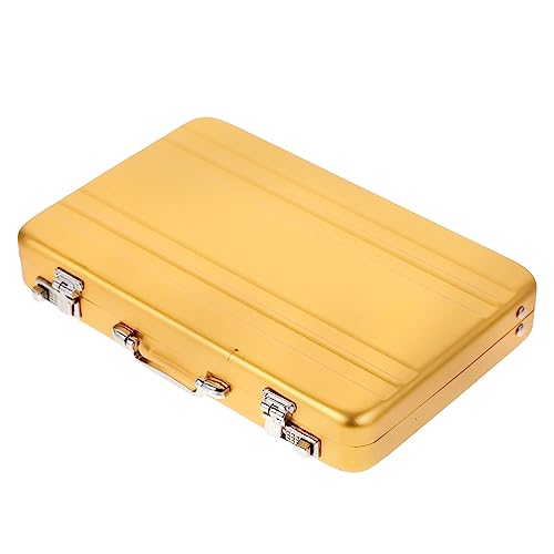 Angoily Mini Visitenkartenetui mit Sicherem Klappverschluss Robuster Metall Kartenhalter für Kreditkarten Ausweise Vielseitiger Organizer für Business und Alltag Goldfarben von Angoily