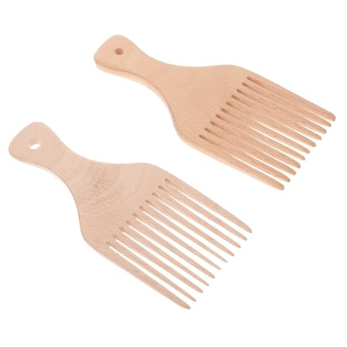 Angoily Ölkamm aus Lotusholz Frisierkamm Pick-Kamm für Männer Holz afro pick wide tooth comb holzkamm Haarspangen Haarnadel Haarstyling-Picks langer Zahnkamm Locken Werkzeug Zubehör Mann von Angoily