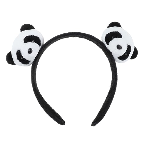 Angoily Panda-haarnadel Panda-stirnband Für Frauen Cartoon-panda-stirnband Cartoon-panda-haarbänder Für Mädchen Tierisches Panda-haarband Kuscheltier Flanell Kind Zubehör Ohr von Angoily