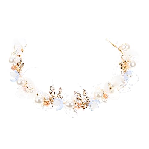 Angoily Perlenblumen-stirnband Mädchen Handgemachtes Stirnband Accessoires Für Haare Mädchenkleidung Frau Stirnband Outfits Für Kinder Braut Legierung Hochzeit Schmuck von Angoily