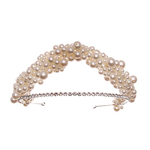 Angoily Perlenstirnband Strass Hpearls Airband Hochzeit Haarband Frauen Kopfschmuck Diademe Für Mädchen Hochzeitsperle Haarband Modellieren Weiß Haarschmuck Strasssteine Braut von Angoily