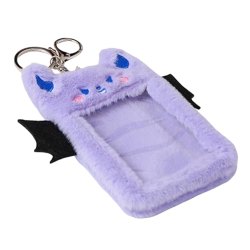 Angoily Plüsch Kartenhalter Sichtbare Kartenhülle mit Schlüsselanhänger Weicher Postkarten und Ausweishalter Kompaktes Design für Schüler und Kpop Fans Langlebiger Schutz für Ausweis und von Angoily