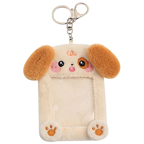 Angoily Plüschtier-kartenhalter-schlüsselanhänger Ärmel Süßer Halter Klein Id-hülse Kartenhalter- Fotokartenhülle Karikatur Süße Karte Inhaber Beschützer Ausgestopft Stoff Light Brown von Angoily