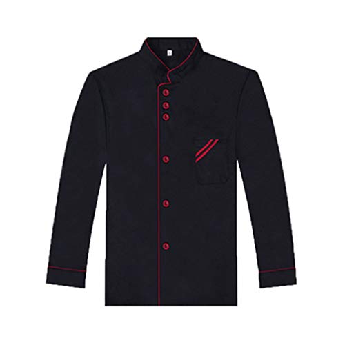 Angoily Profi- Koch- Jacke Ärmel- Unisex Langarm- Küche Restaurantchef Mantel- Hotelküche Kurzärmelige Uniform für Männer Und Frauen Größe XL (Schwarz) von Angoily