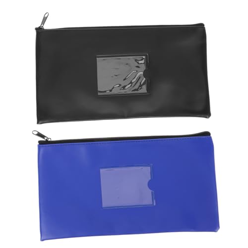 Angoily Rechnung Tasche abschließbarer Geldbeutel Geldbrieftasche Bankeinzahlungstasche durchsichtiger Geldbeutel kleine Geldbörse mit Reißverschluss kleine Reißverschlusstasche Pu von Angoily