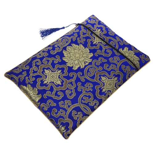 Angoily Reißverschlusstasche Geldbörse mit Reißverschluss Taschenbeutel Schreibwaren Bleistifte Tasche büchertasche School Bag entzückender Stifthalter Büro-Bleistifttasche die Seide Blue von Angoily