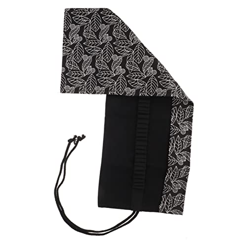 Angoily Roll Up Bleistift Etui Großer Stifte Organizer Strapazierfähigem Canvas für Künstler für Zeichnen und Skizzieren Fächer mit Blattmuster von Angoily