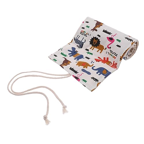 Angoily Rollen Stiftvorhang Rolling Pen -Beutel Ästhetisch Bleistifte Tasche Fall Farbstift-Organizer Stiftorganisator Federmäppchen Stiftverpackungs-Organizer Bleistifthalter Segeltuch von Angoily