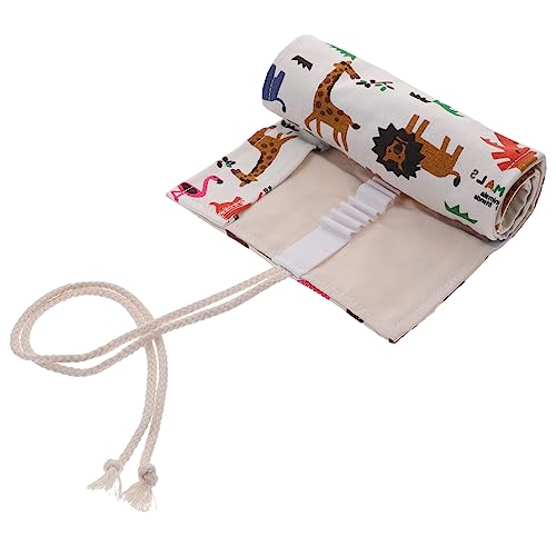 Angoily Rollen Stiftvorhang Rolling Pen -Beutel Bleistift ästhetisch Fall Tasche Stiftverpackungs-Organizer Federmäppchen aus Segeltuch Stiftbeutel Stiftorganisator Farbstift-Organizer von Angoily