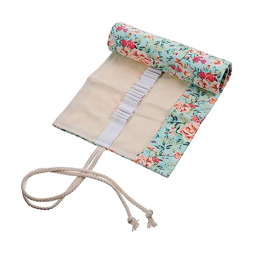 Angoily Rollmaeppchen Fuer Bleistifte Canvas Stifterolle Aufbewahrungstasche Bleistifttasche Organizer Tragbar Fuer Schreibwaren von Angoily