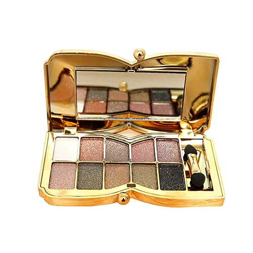 Angoily Lidschatten 10 Farbpalette Mit Pinsel Und Spiegel Glitzer Lidschatten Look von Angoily