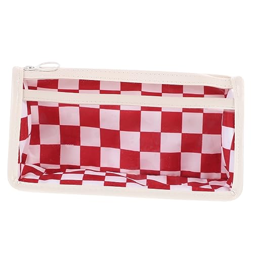 Angoily Bleistifttasche Mit Großem Fassungsvermögen Und Schachbrettmuster Reißverschluss-Design Schreibwarentasche Für Jungen Und Mädchen von Angoily