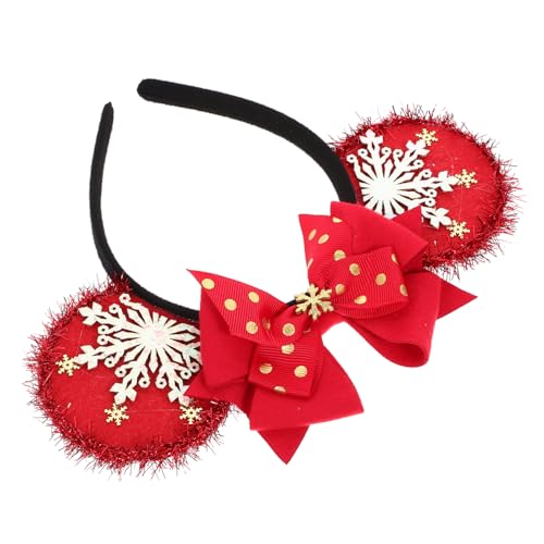 Angoily Schleife Stirnband Weihnachten Haarschleifen Stirnbänder Weihnachts-Stirnbänder Tiara Haargummis Haarschmuck für Teenager-Mädchen Stirnbänder für Damen Blitz Kopfbedeckung rot von Angoily