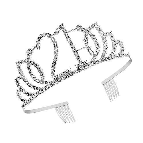 Angoily Schmuck Zum 21. Geburtstag Alles Zum 21. Geburtstag Tiara Geburtstag Haarschmuck 21 Strass Für Frauen Kindergeburtstagsmütze Begünstigt Kamm Party Hut Fräulein Prinzessin von Angoily