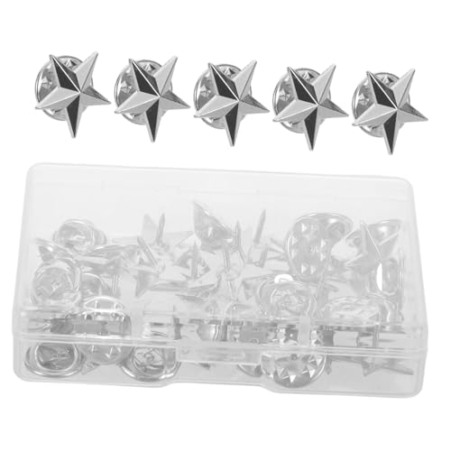 Angoily Stern Anstecknadel Silber mit Schmetterlingsverschluss Leichte Stilvolle Fünf-punkte-brosche für Hüte Kleidung und Taschen Patriotische Schmucknadel für Unabhängigkeitstag und von Angoily