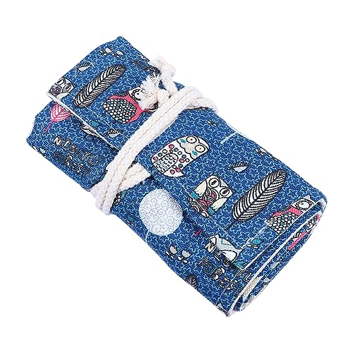 Angoily Stifterolle mit Eulenmuster Fächer Strapazierfähigem Canvas für Künstler und Schützt und Organisiert Buntstifte und Schreibutensilien von Angoily