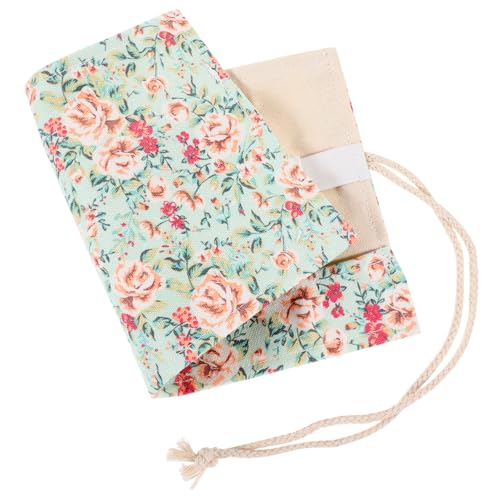 Angoily Stiftvorhang Stiftrollbeutel dekorativer Stifthalter Bleistift Etui Stiftwickeltaschen Stiftbeutel ästhetisch federmäppchen Briefpapierbeutel einfache Schreibwarentasche Segeltuch von Angoily