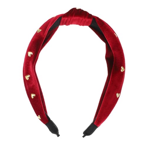 Angoily Stirnband Mit Herzknoten Schwarze Stirnbänder Für Frauen Stirnband Mit Roter Schleife Knoten Mädchen Haarband Knoten Stirnband Herzen Bowknot-stirnband C875 Zubehör Binden Stoff von Angoily