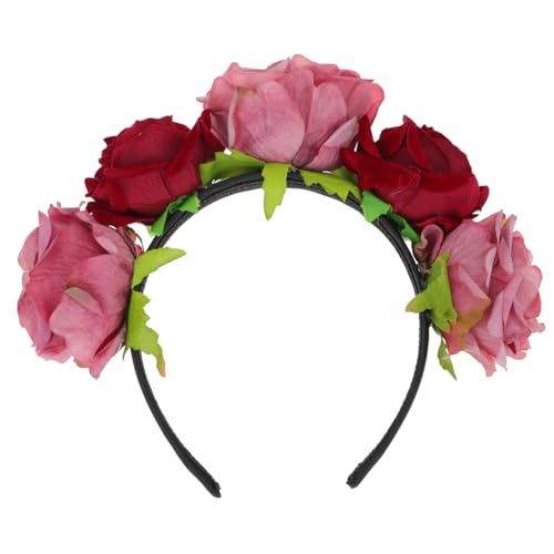 Angoily Stirnband Weihnachtskopfbedeckung Haarbänder Weihnachtsstirnbänder Weihnachtsdekoration Haarband Weihnachts-haarschmuck Schöne Kopfbedeckung Polyester- Ziemlich Große Rose von Angoily