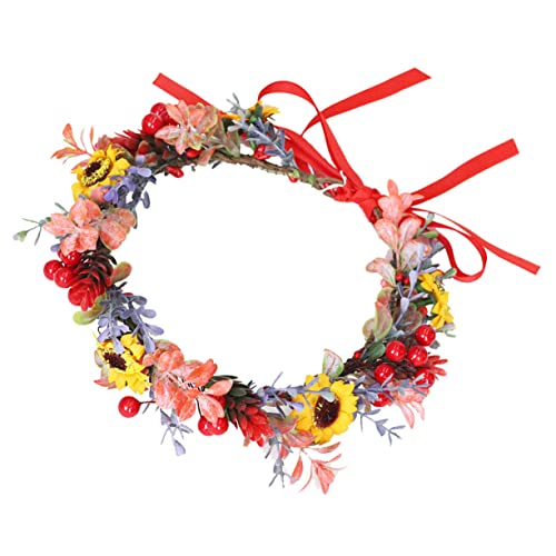 Angoily Stirnband Weihnachtskopfschmuck haar spangen weinachtsgeschte hairpin weihnachtsdeko xmas Hochzeit Beere Blumenkopfschmuck Heiligenschein Weihnachtsblume Plastik von Angoily