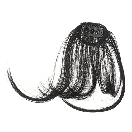 Angoily Stück Toupet Für Frauen Echthaar Perücke Kurz Echthaarclip in Extensions Haarbürstentrockner Haarspange Für Frauen Fake Bangs Haarteil Braune Perücken Schere Fräulein Vorhang von Angoily