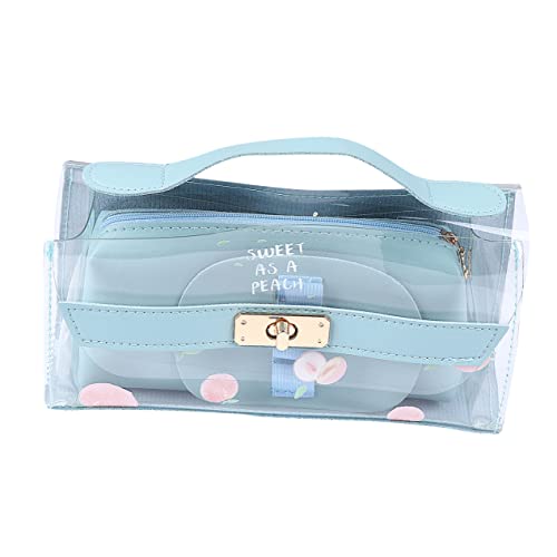 Angoily Transparente Stifttasche Großer Kosmetiktasche mit Reißverschluss Schreibwaren und Kosmetik Aufbewahrung für Frauen von Angoily