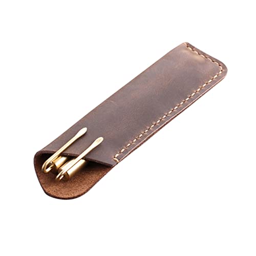 Angoily Vintage Stiftbeutel Aus Hochwertigem Rindsleder Handgefertigte Stifthülle Für Stilvolle Stifte Aufbewahrung Für Schule Und von Angoily