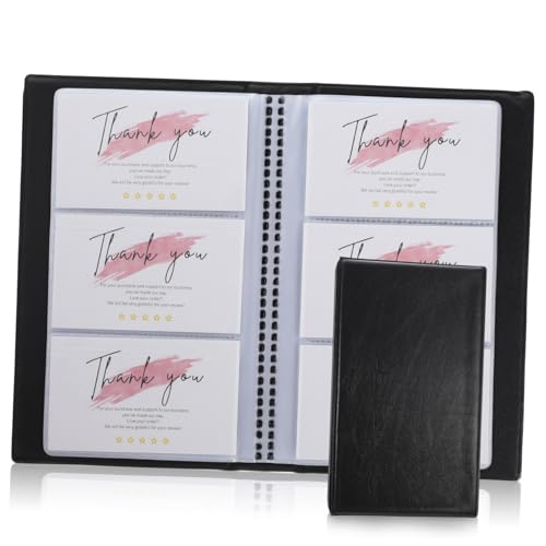 Angoily Visitenkartenhalter PU mit Fächern für Karten Business Card Organizer mit Großem Fassungsvermögen Kompakte Visitenkartenmappe zur Professionellen Aufbewahrung und Schutz der Karten von Angoily