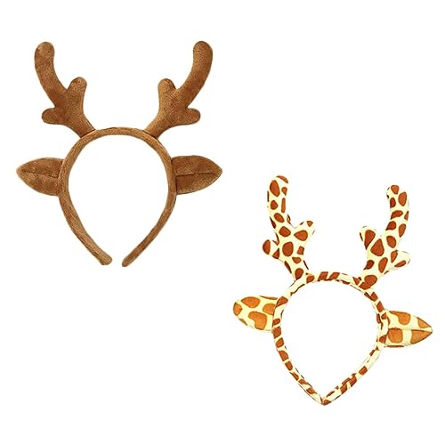 Angoily Weihnachts-stirnband Mit Hirschgeweih Modische Kopfbedeckung Für 2er-pack von Angoily