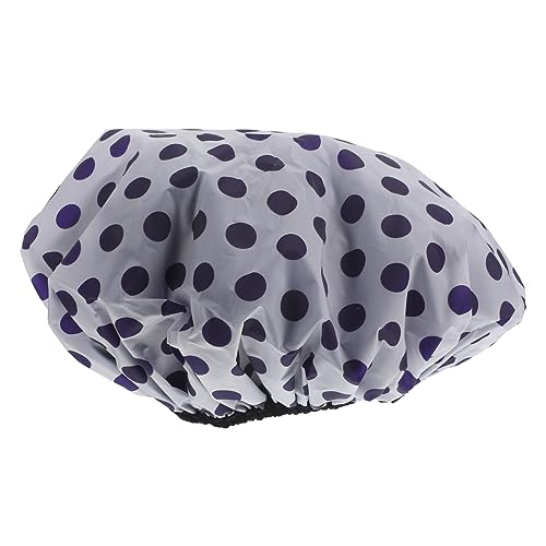 Angoily Haarkappe für die Dusche Duschhauben für Damen Haarabdeckung für die Dusche Duschhaube für Zöpfe Duschhaube für Damen Drucken Kapuze Kopf bedeckung große Duschhaube Satin Violett von Angoily