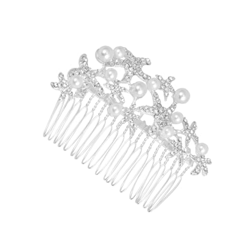 Angoily haarschmuck Tiara Hochzeit Haarkamm Brauteinsatzkamm Perlenhaarkamm Kopfschmuck für die Braut Hochzeitskopfschmuck Legierung Kopfbedeckung Zubehör von Angoily