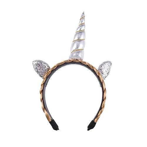 Angoily Turban-Stirnband glitzerndes Einhorn-Stirnband Hexenhut Stirnband für Damen süße Tigerfigur Tiara Party-Haare Gastgeschenke Halloween Kopfbedeckung Schal Kind von Angoily