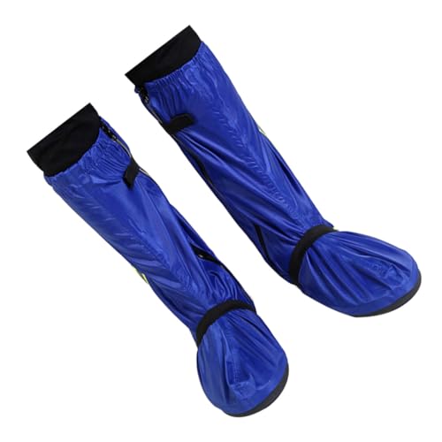 Angoily wasserdichte Oxford Schuhüberzüge mit Reflektierendem Design Verstellbar für Damen und Herren Hohe Regen Schneeschutz Überschuhe in Blau XXL rutschfest und Strapazierfähig für von Angoily