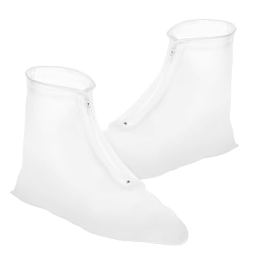 Angoily wasserdichte Überschuhe aus Robustem PVC mit Rutschfester Sohle Wiederverwendbare Regenschutz Schuhüberzieher Schmutzabweisend Leicht für Damen und Herren bei Regenwetter XL von Angoily