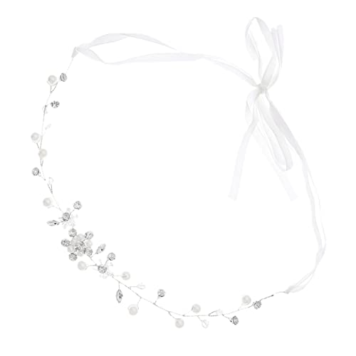 Haarschmuck Für Die Braut Haarbänder Party-kopfschmuck-dekor Kopfbedeckung Für Mädchen Braut Kopfschmuck Frauen Kopfschmuck Braut Stirnband Polyester Perle Fräulein Schmücken von Angoily