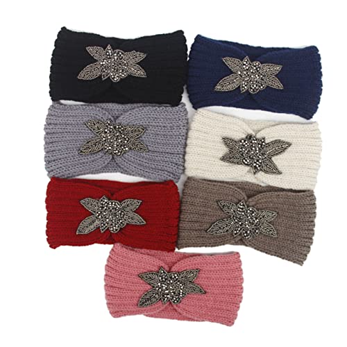 Häkeln Sie Turban Gehäkeltes Stirnband hair accessories for girls schwarzes haarband Haarbänder Häkelnadel einfache Kopfbedeckung Haarreifen Handbuch Heizung Hörmuschel Schal von Angoily