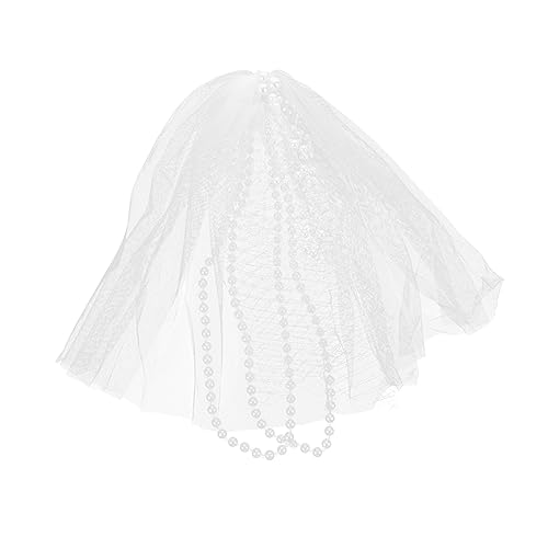 Kopfbedeckungen Für Die Braut Hochzeitsdekoration Haarschmuck Für Die Hochzeit Haarschmuck Für Damen Brautkleider Für Die Braut Doppelschicht Stirnband Weiß Fräulein Polyester von Angoily