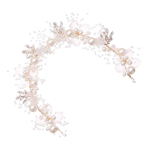 hochzeitshaar schmuck wedding hair accessories haarschmuck Haarbänder Kopfschmuck für die Braut Hochzeit Stirnbänder Perle Kopfbedeckung Haarteil Stirnband Kind Weiß von Angoily