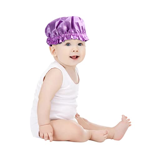 Angoily Elastisch kinder haarschmuck Kinder Nachtmütze Haarschmuck für Kinder schlafhaube Popularität Hut geflochtene Mütze Haarkappe Baby Duschhaube Violett Haarduschhaube von Angoily