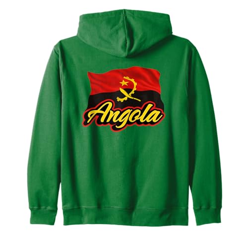 Angolanische Flagge von Angola, patriotische afrikanische Männer, Frauen, Kinder Kapuzenjacke von Angolan Flag Heritage Clothing & Gifts