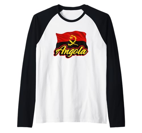 Angolanische Flagge von Angola, patriotische afrikanische Männer, Frauen, Kinder Raglan von Angolan Flag Heritage Clothing & Gifts